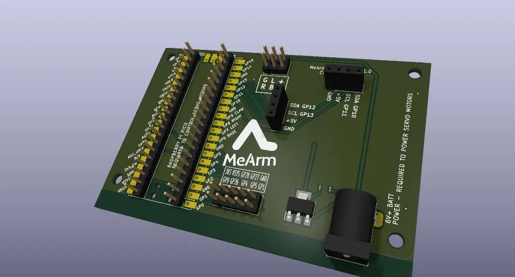 Raspberry Pi Pico - MeArm Robot Arm Controller Board